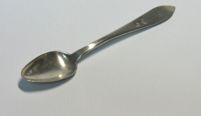 ANTIQUE 19C TURKISH OTTOMAN SILVER THUGRA TEA SPOON  