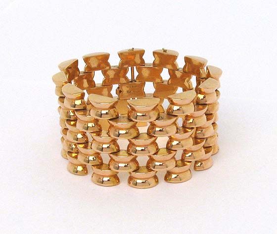 VINTAGE 18K ROSE GOLD LADIES WIDE CUFF BRACELET  