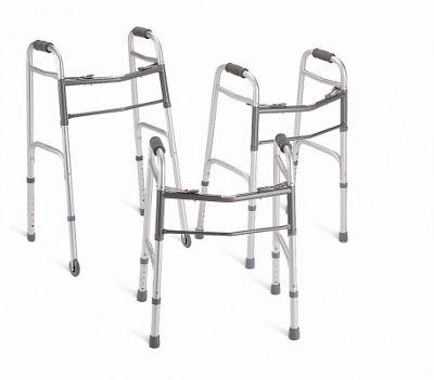 Medline 2 Button Deluxe Folding Walker with 5 Wheels  