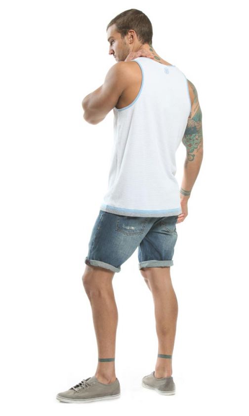 ZANEROBE Mens White Patrol Mesh Singlet Tank  