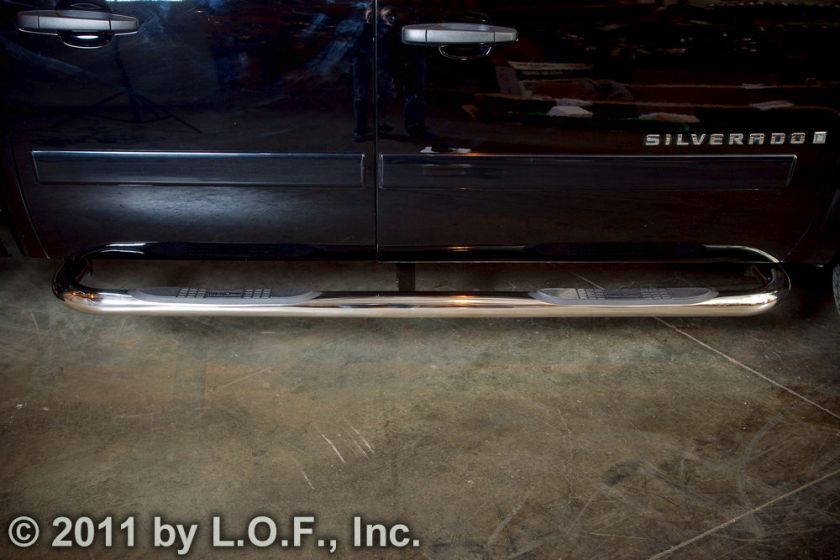 Chevy GMC Pickup Truck SUV Stainless 3 Round Nerf Bar Side Rail Step 