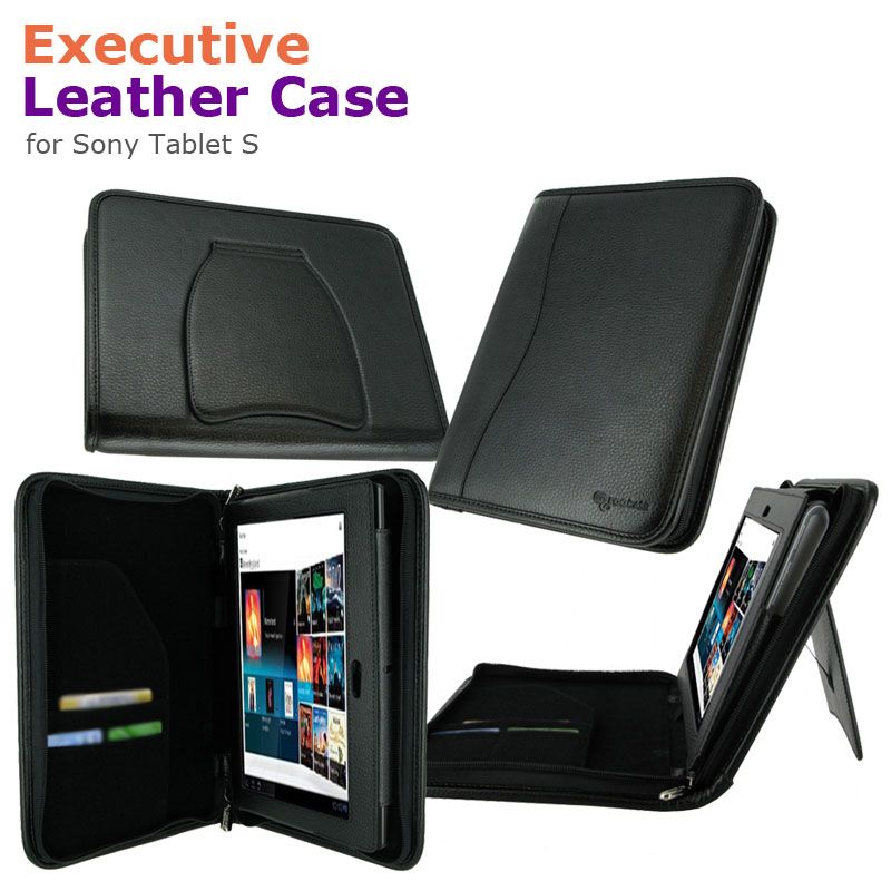   Executive Portfolio Leather Case Cover for Sony Tablet S S1  