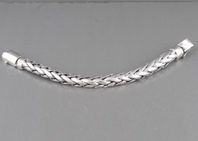 HANDMADE WOVEN 925 STERLING SILVER MENS BRACELET  