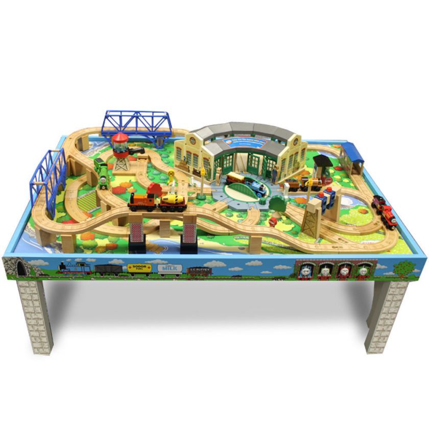 Thomas & Friends Wooden Railway   Deluxe Tidmouth Train Set   Table 