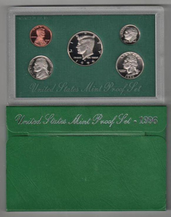 1996 US MINT Proof Set Original Green Box  