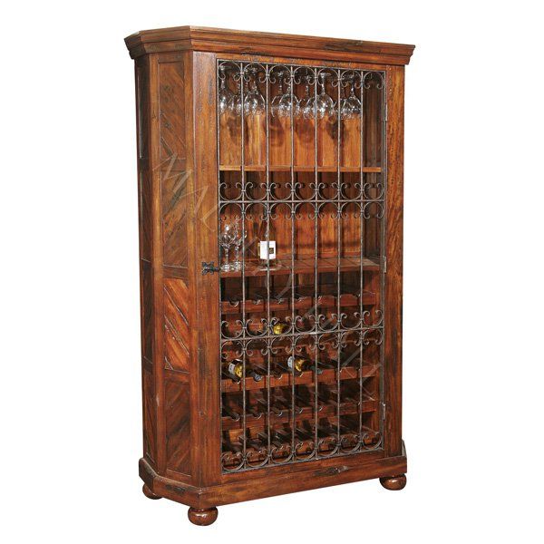 Old World Distressed Wine Cabinet Old World Iron Doors  