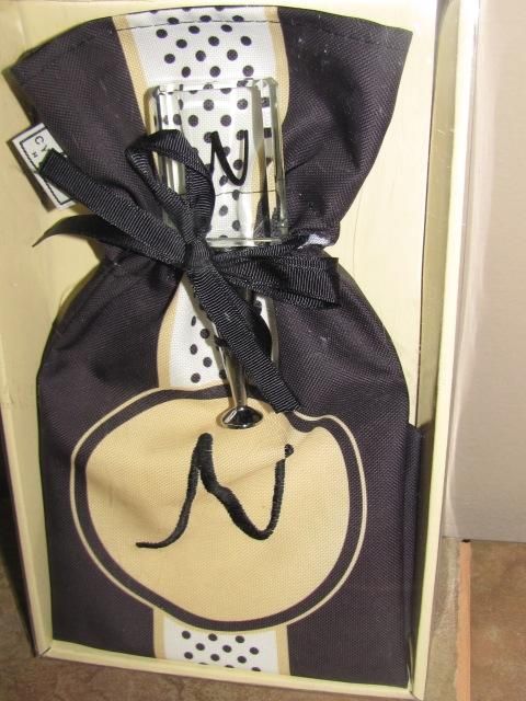 Monogram N Wine Bottle Stopper & Matching Wine Bag Gift Set Free US 