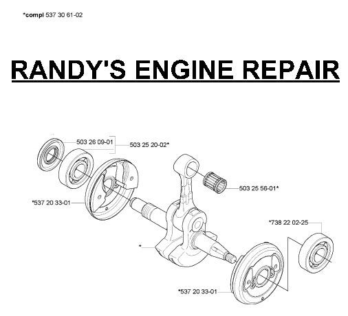 CRANKSHAFT ASSEMBLY HUSQVARNA 570 575 XP EPA 537306103  